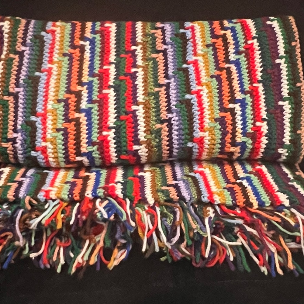 Boho Style Hand Crocheted Rug - Picture 4 of 5